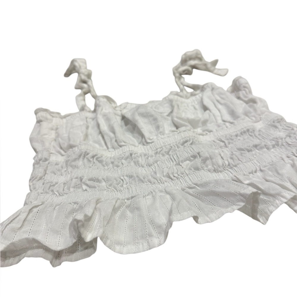 Forever 21 Women’s Eyelet Crop Top White Cotton Size Small - Picture 7 of 7